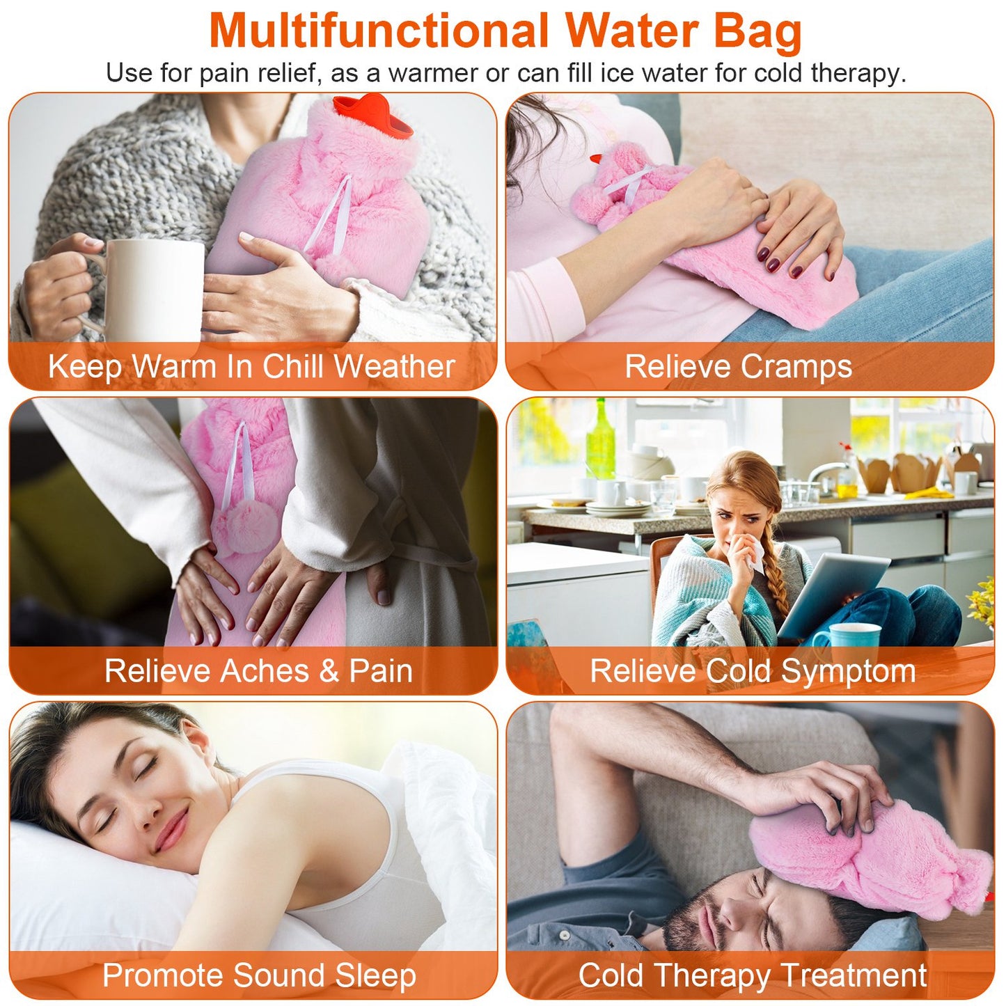 2L Hot Water Bottle w/ Plush Cover
