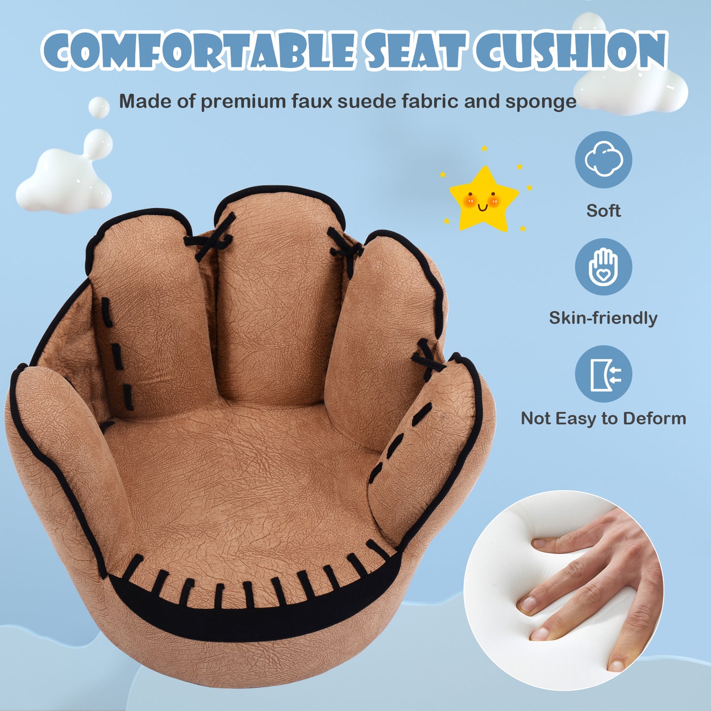 Baseball Glove Kids Sofa Chair - Upholstered Armchair