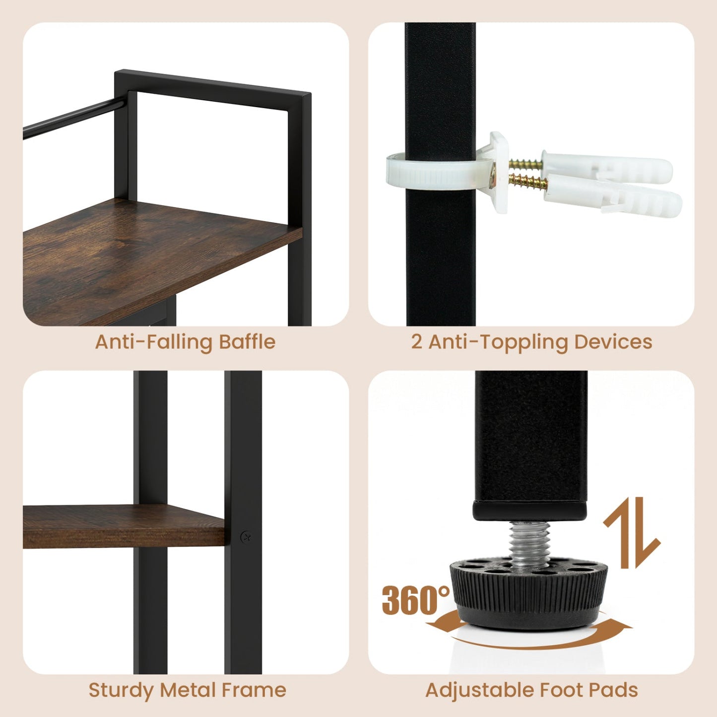 Desktop Bookshelf 38.5" with Storage Display Rack