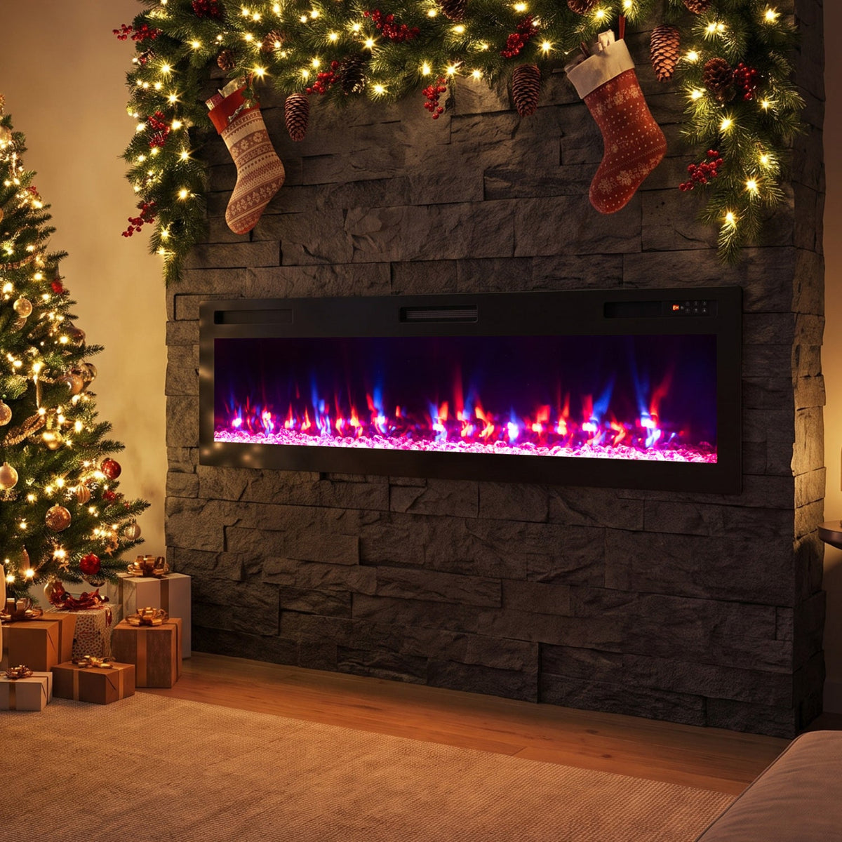 50-Inch Smart WiFi Electric Fireplace with Remote Control