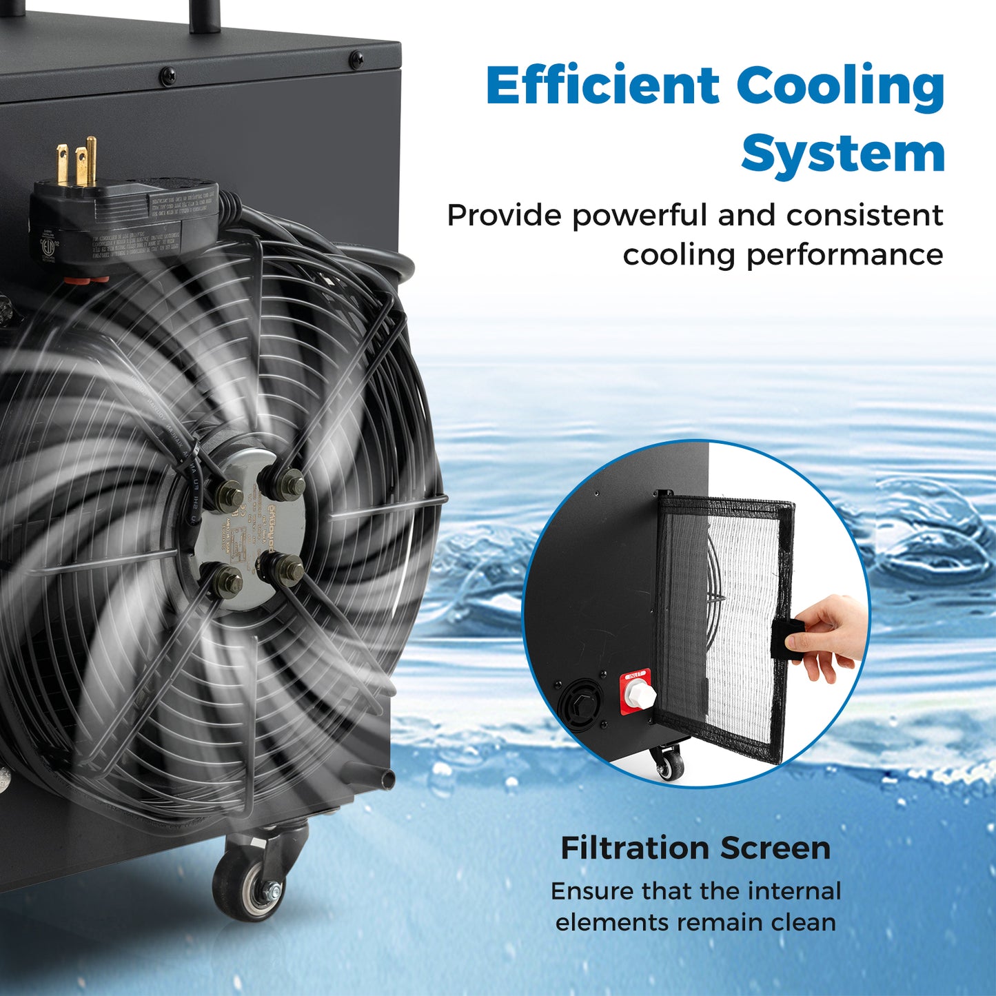 4/5 HP Ice Bath Water Chiller for Cold Plunge Tubs with Compressor-Black