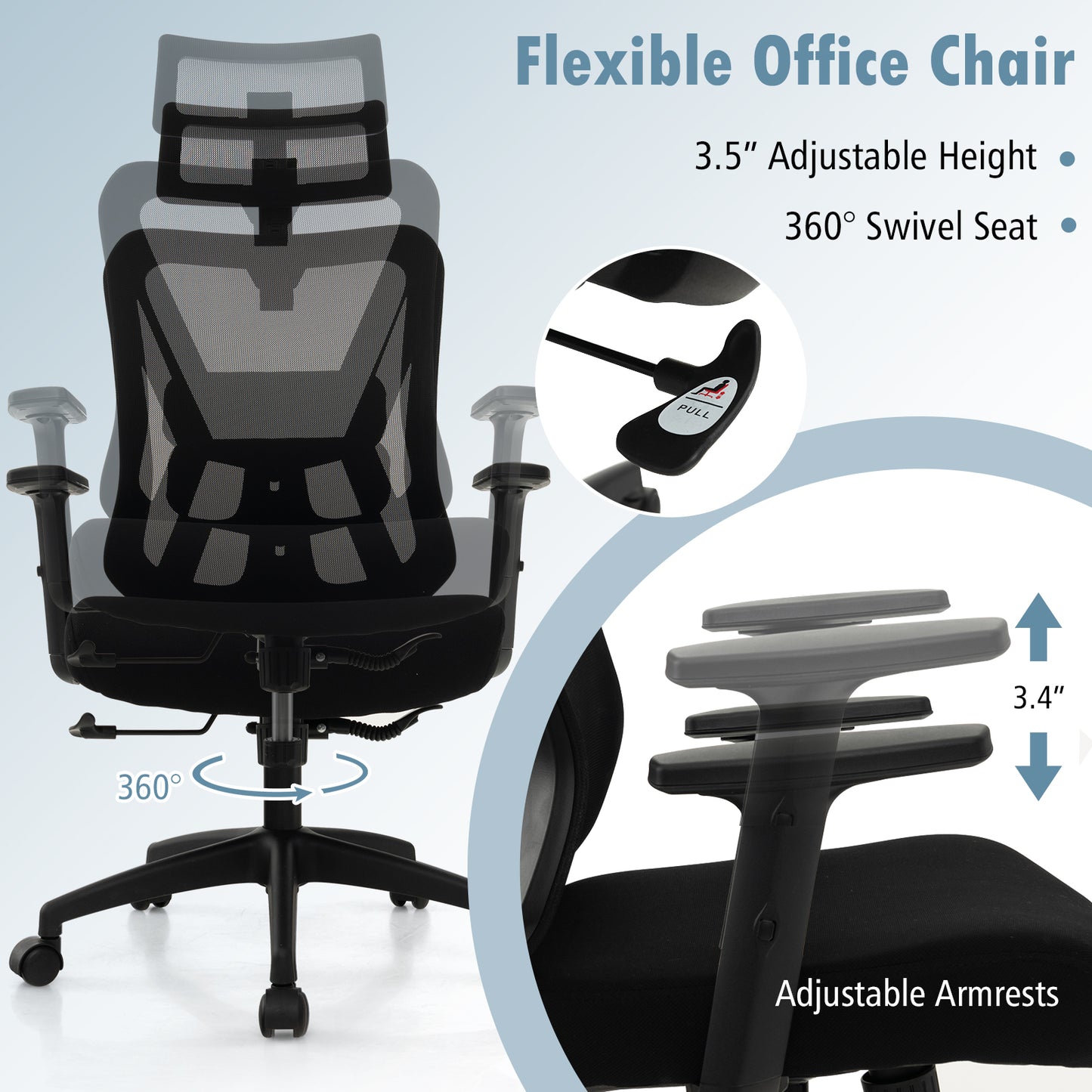 Ergonomic Mesh Office Chair with Adjustable Lumbar Support