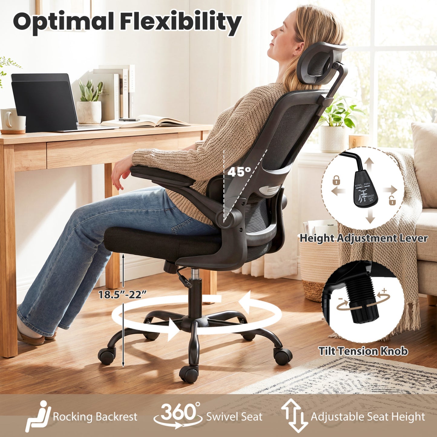 Ergonomic Mesh Office Chair with Lumbar Support