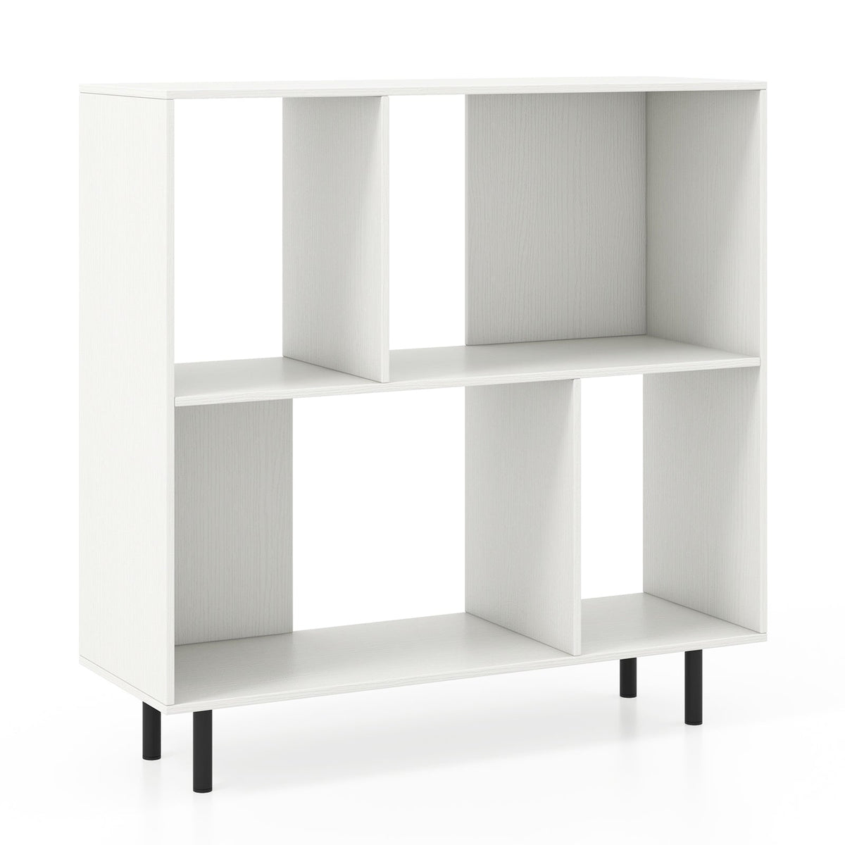 Open Shelf Bookcase with 4 Compartments