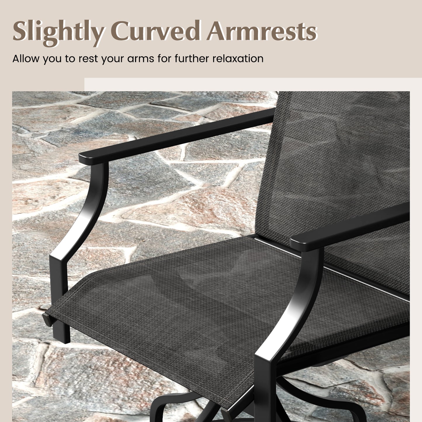 Swivel Patio Dining Chairs Set of 2 with Armrests