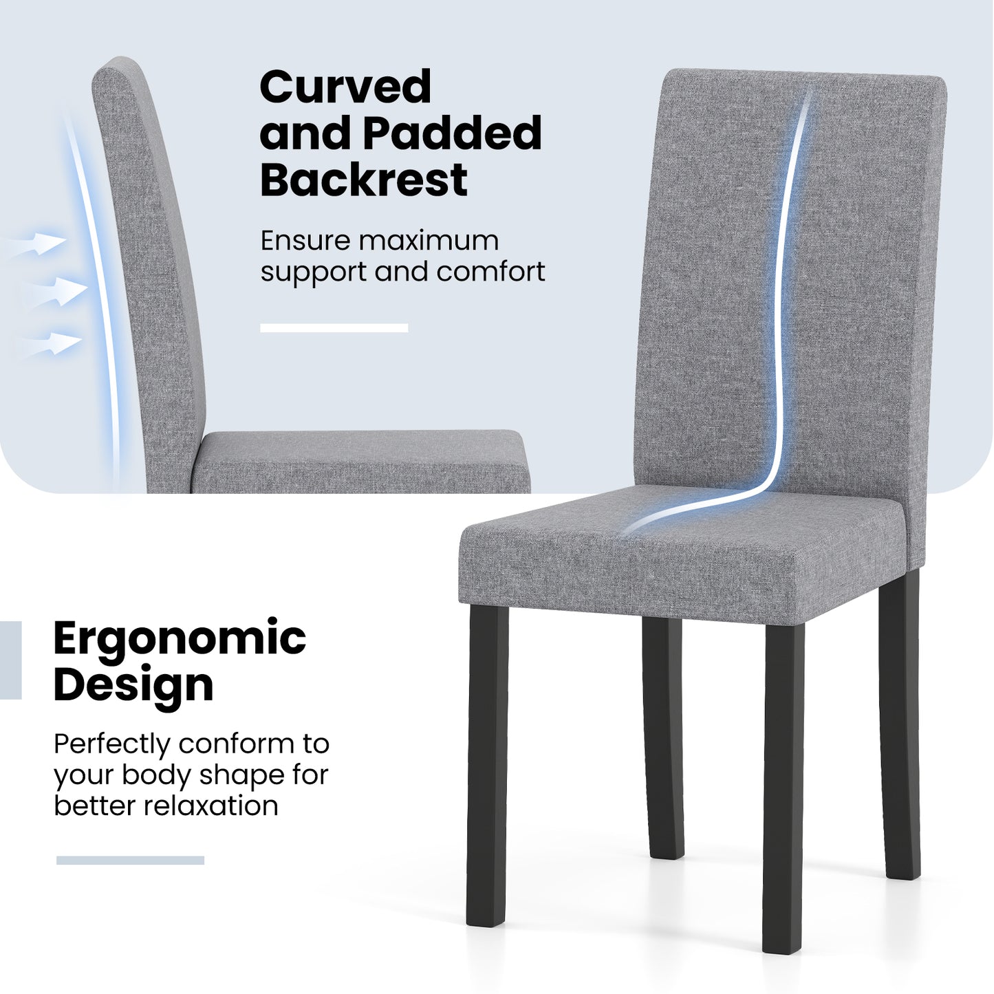 Mid-Century Upholstered Dining Chairs, Set of 2