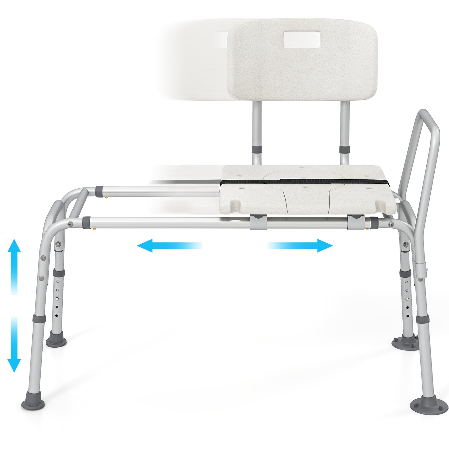 Sliding Tub Transfer Bench with Extra-Wide Seat for Elderly and Disabled
