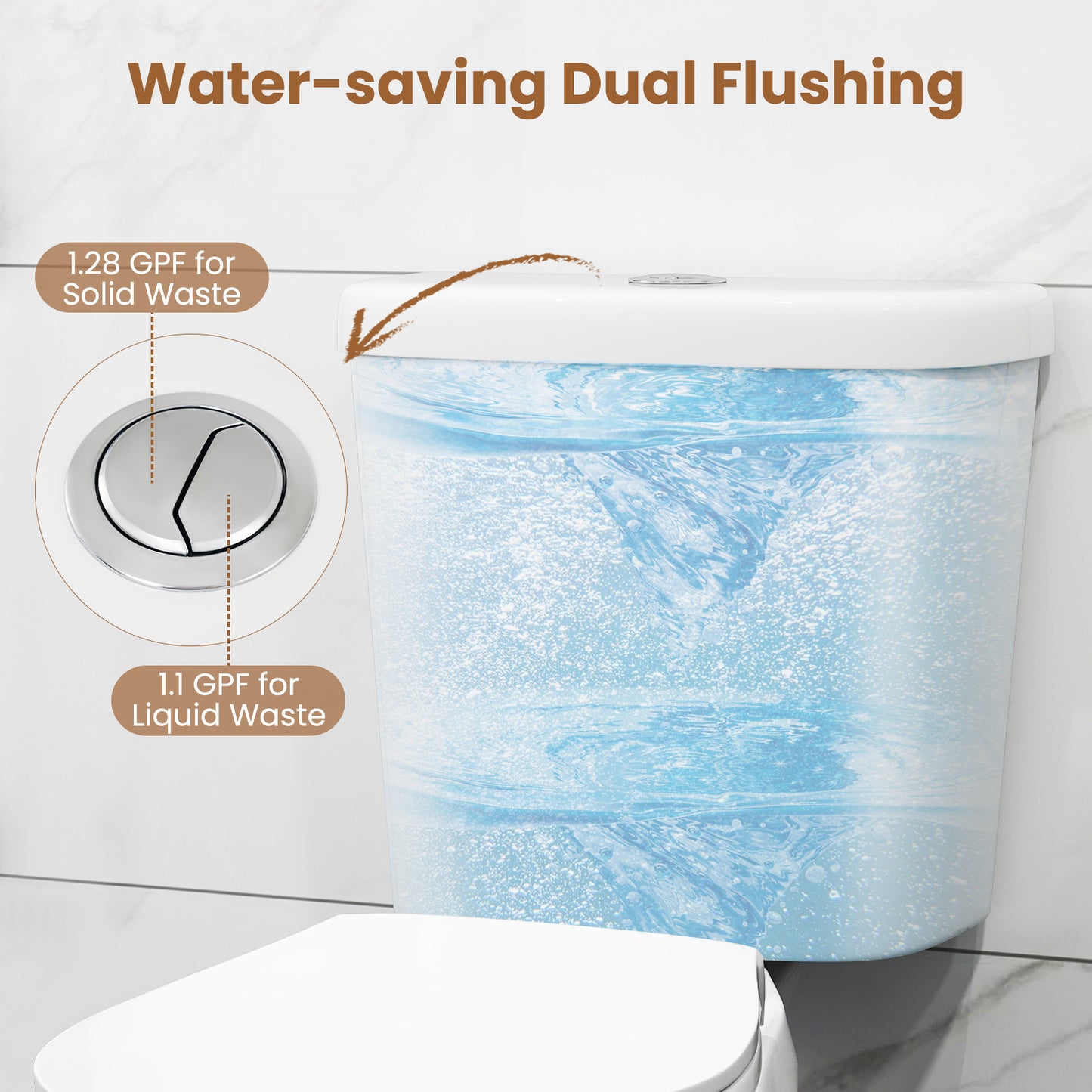 ADA Comfort Height Elongated Toilet with Dual Flush