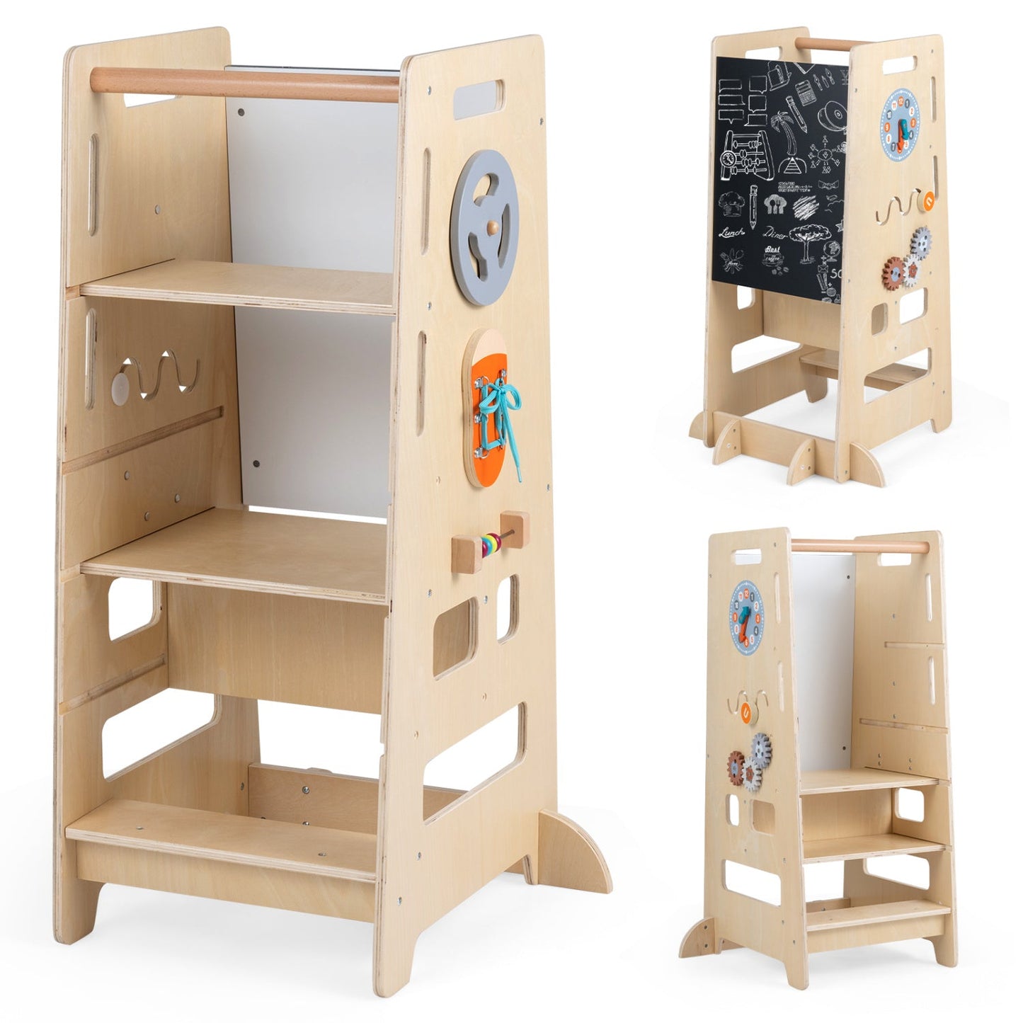 Toddler Standing Tower with Adjustable Height & Blackboard