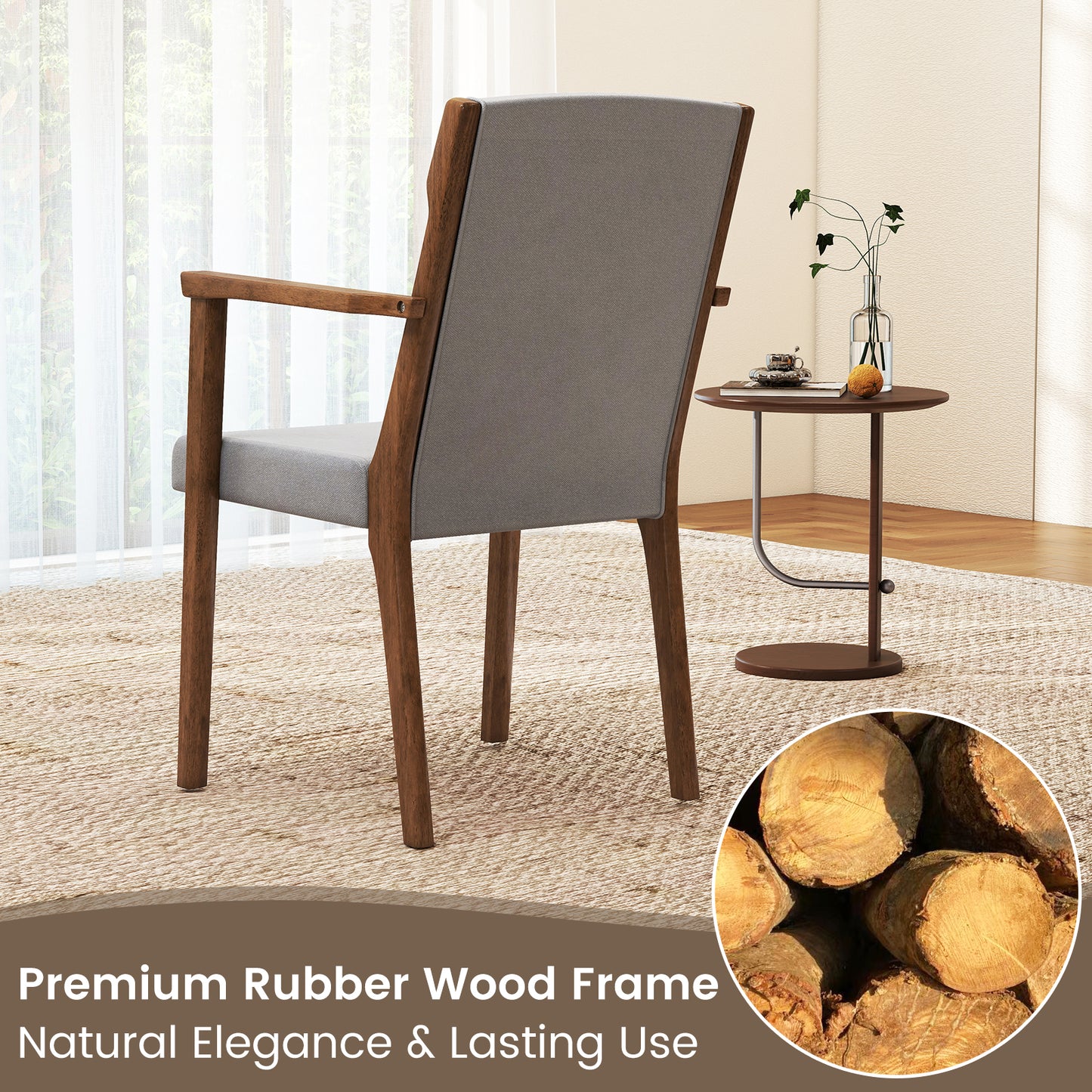 Upholstered Accent Chairs Set of 2 with High Back