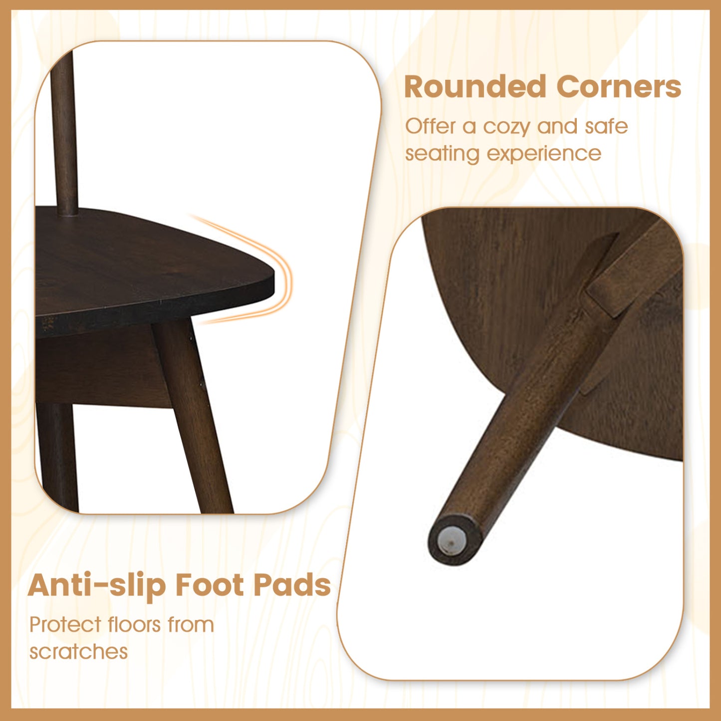 Windsor Dining Chairs Set of 4 with Swivel Seat