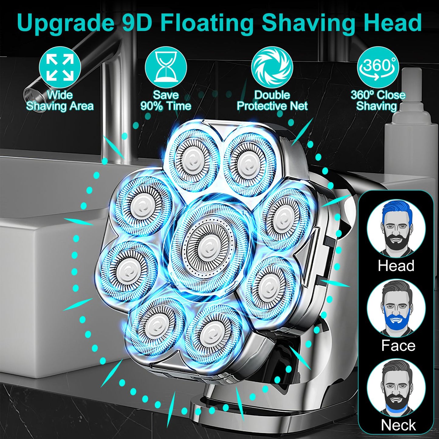 6-in-1 Electric Head Shaver for Men
