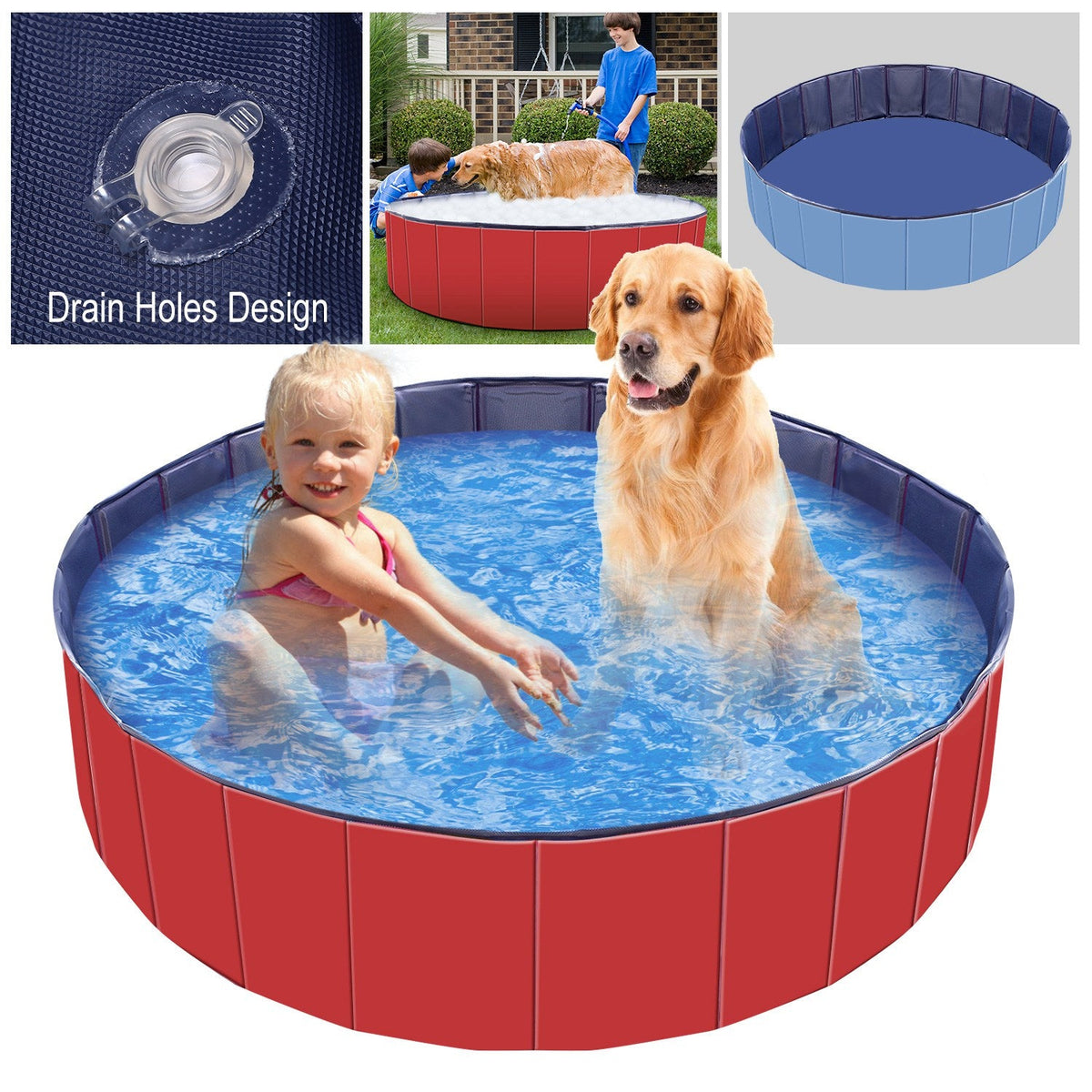 Foldable Pet Swimming Pool PVC Kiddie Baby Dog Swim Pool Bathing Tub Playmat Kids Pools