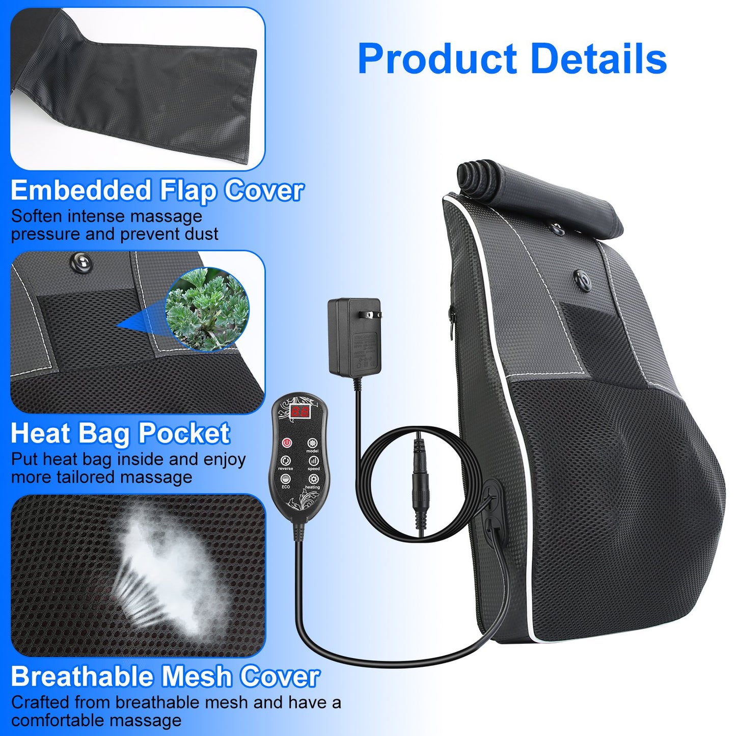 Heated Massage Pillow for Full Body Relief