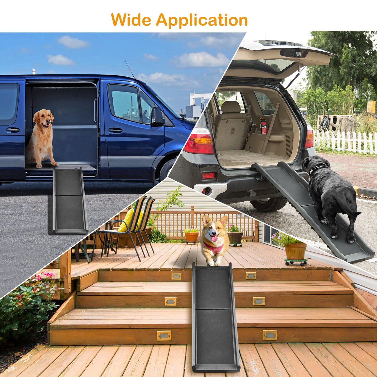 Foldable Dog Ramp for Cars – 176 lbs Capacity, Non-Slip Surface
