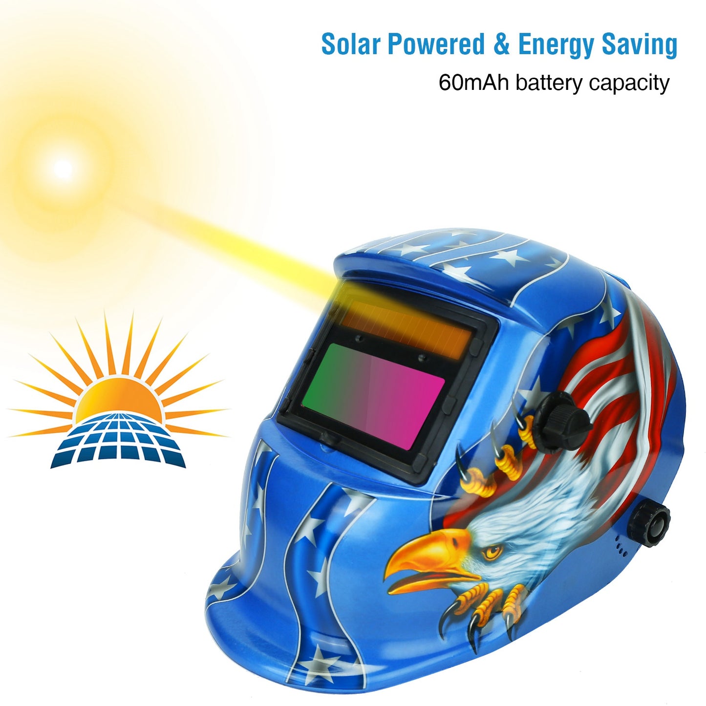 Auto Darkening Welding Helmet Solar Powered Shade 9-13