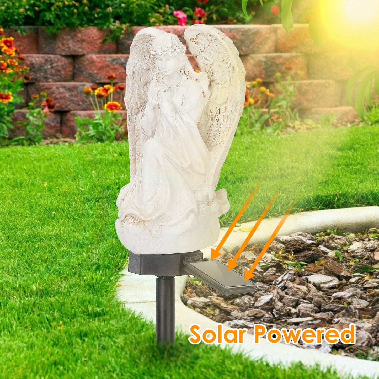 Solar Praying Angel Garden Light with LED Glow
