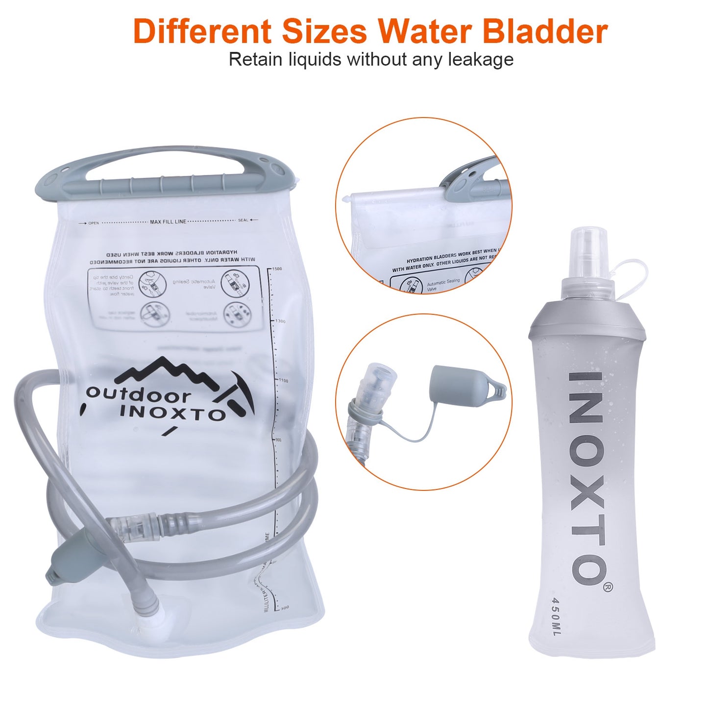 Hydration Vest with 15oz & 50oz Water Bladders for Running