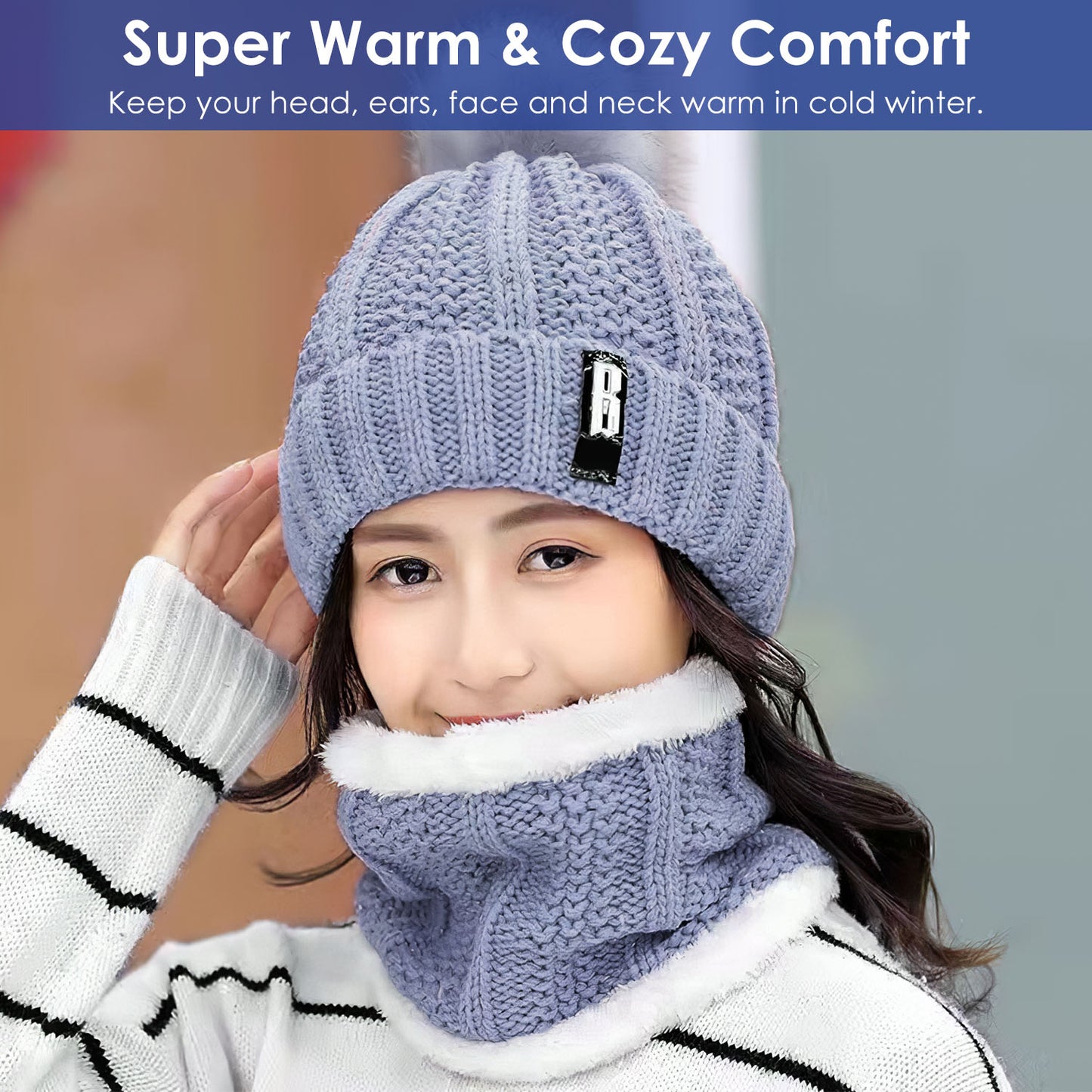 Winter Beanie Hat Scarf