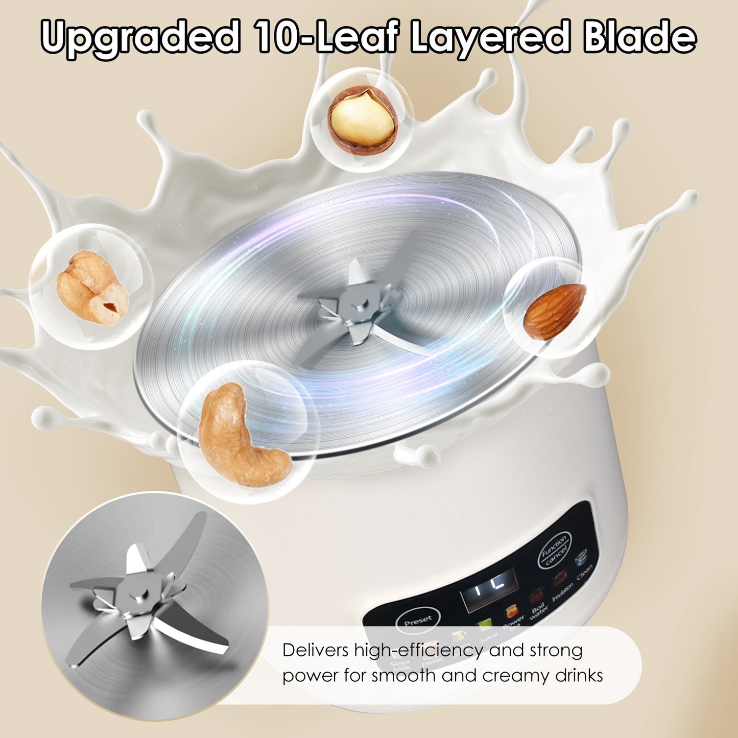 Nut Milk Maker 27oz with Delay Timer & Self-Cleaning