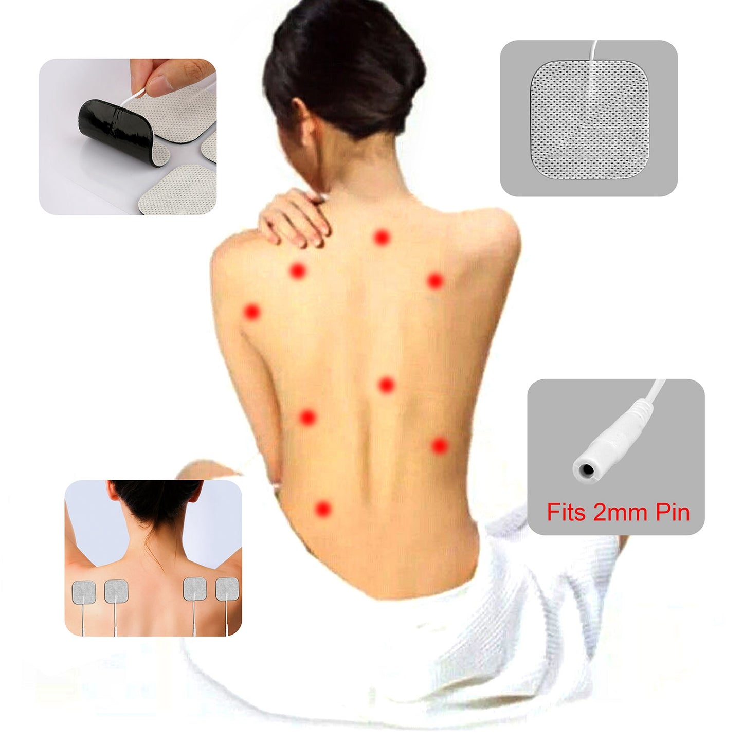 4Pcs Reusable Replacement Electrode Pads