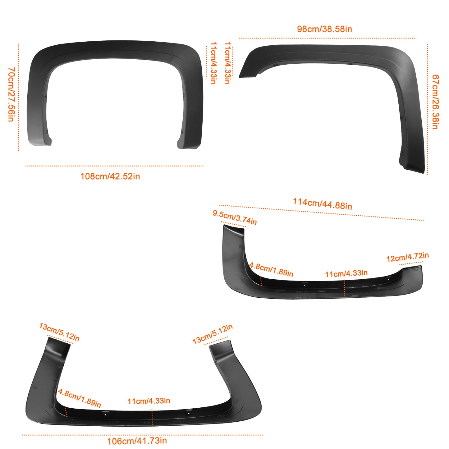 Pocket Style Fender Flares for 07-13 Chevy Silverado 1500-3500HD