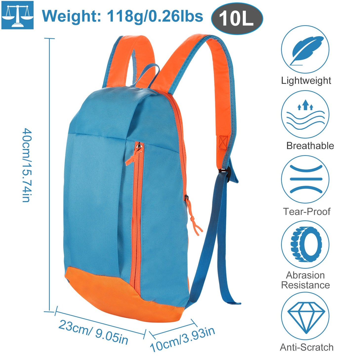 10L Waterproof Daypack for Hiking, Cycling & Travel