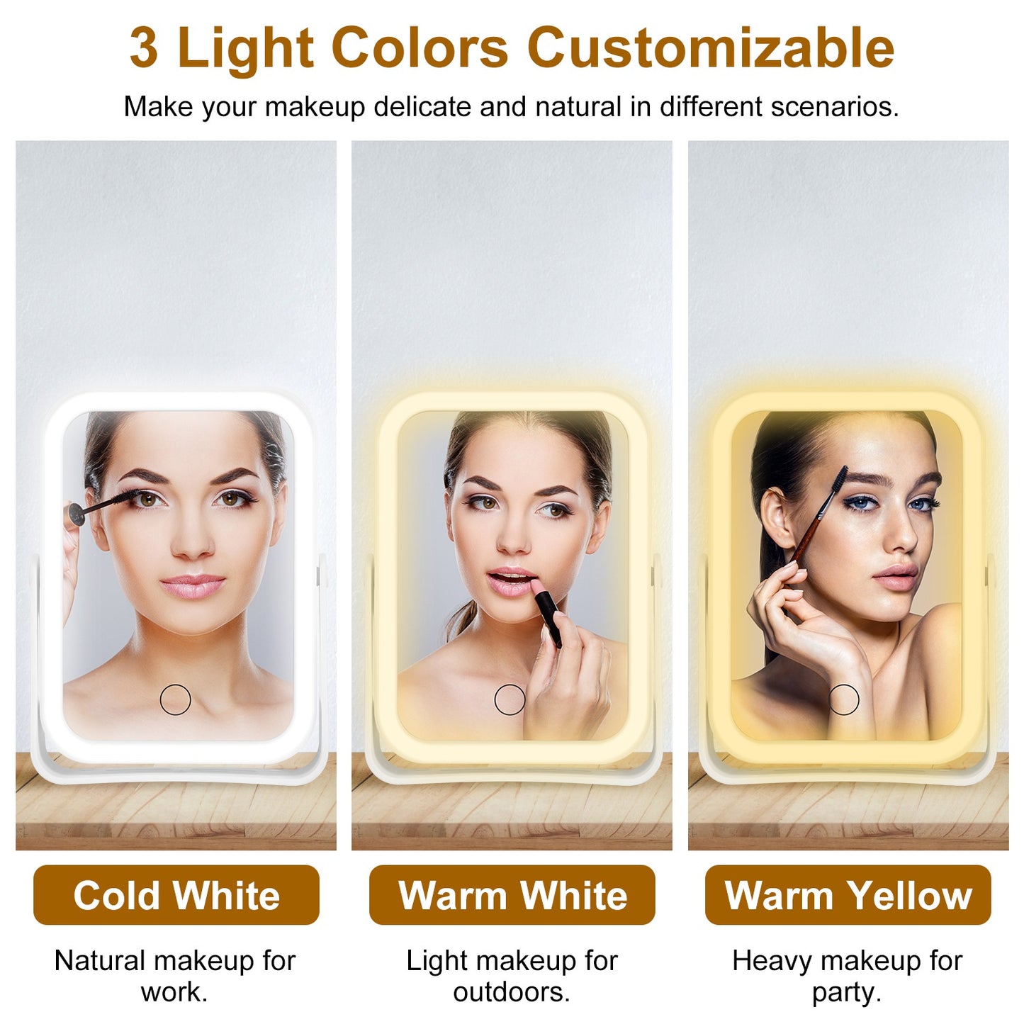 Rechargeable 10X Mirror with Lights