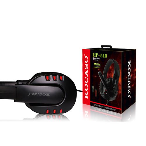 Dynamic Stereo Headphones with Adjustable Mic - Red
