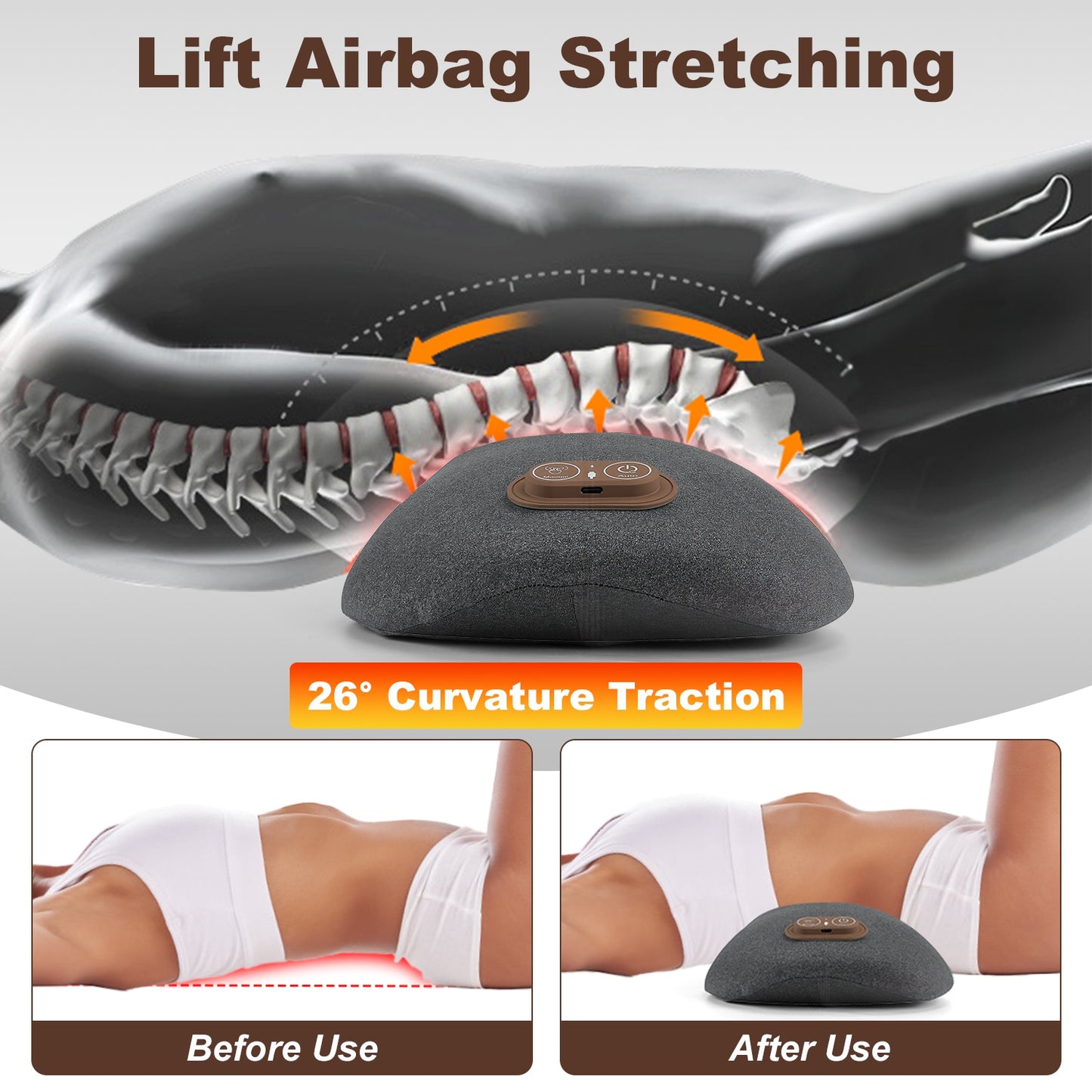 Electric Lumbar Massager Pillow with Heat & Vibration