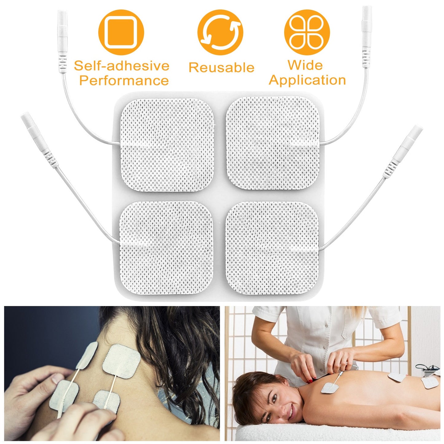 4Pcs Reusable Replacement Electrode Pads