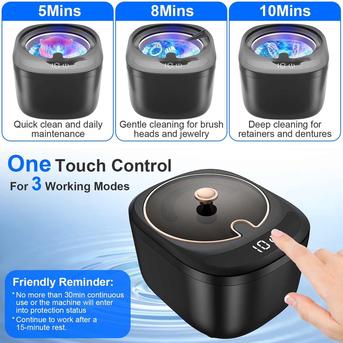 Dental Ultrasonic Cleaner with UV Light