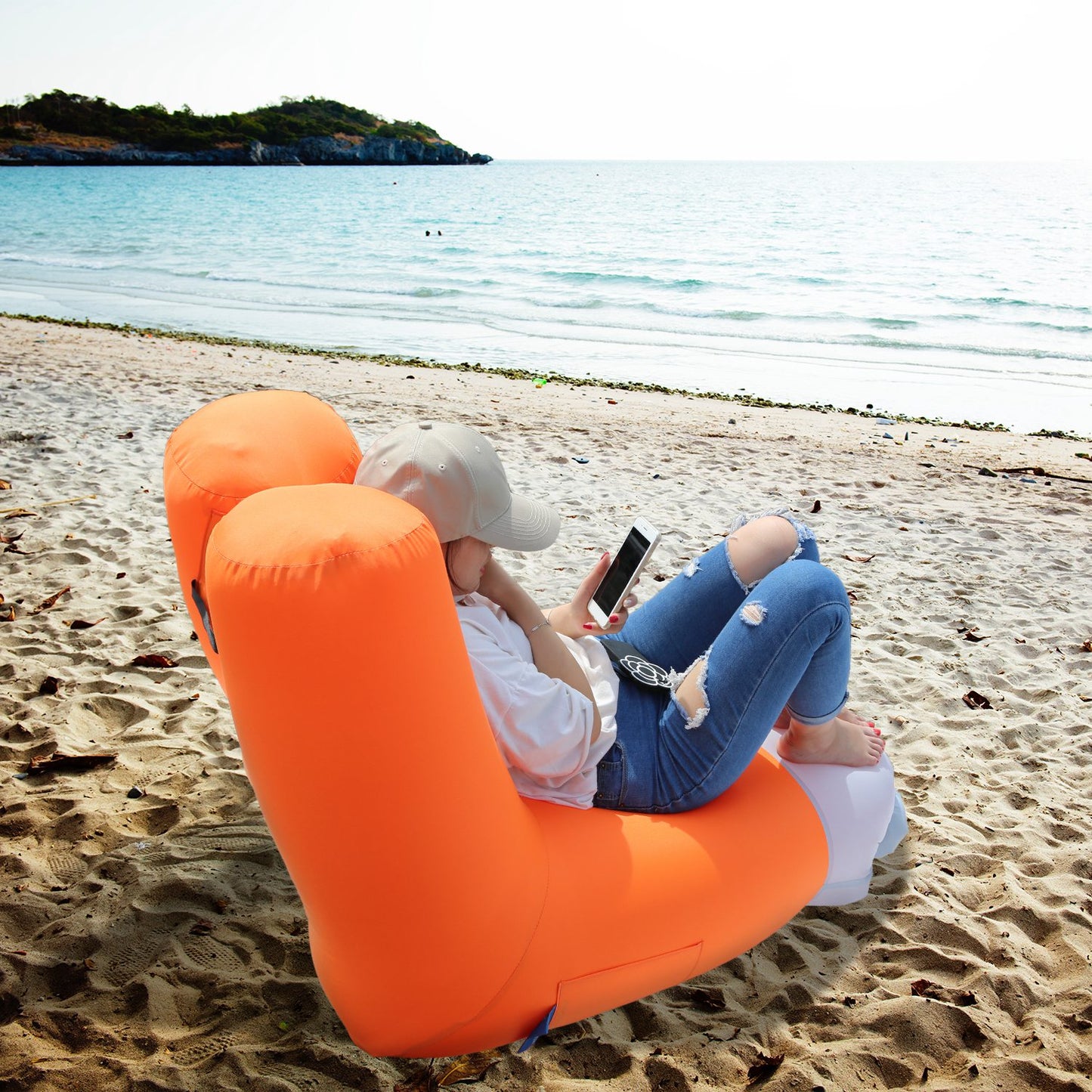 Inflatable Lounger Air Sofa with Portable Carry Bag