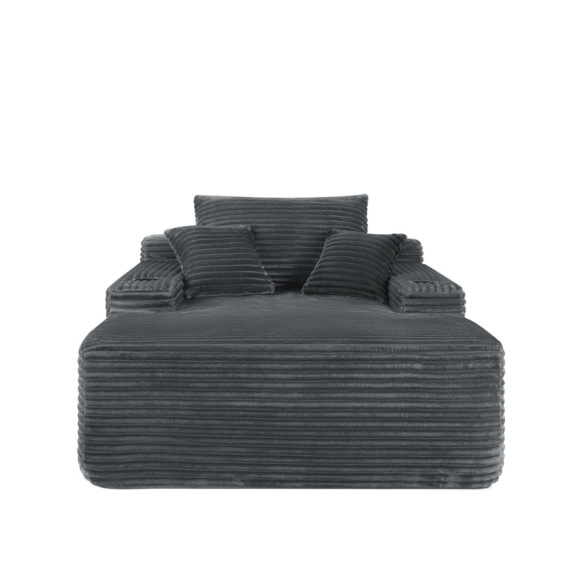 Convertible Chaise Lounge Sleeper Sofa with Cup Holders & Pillows