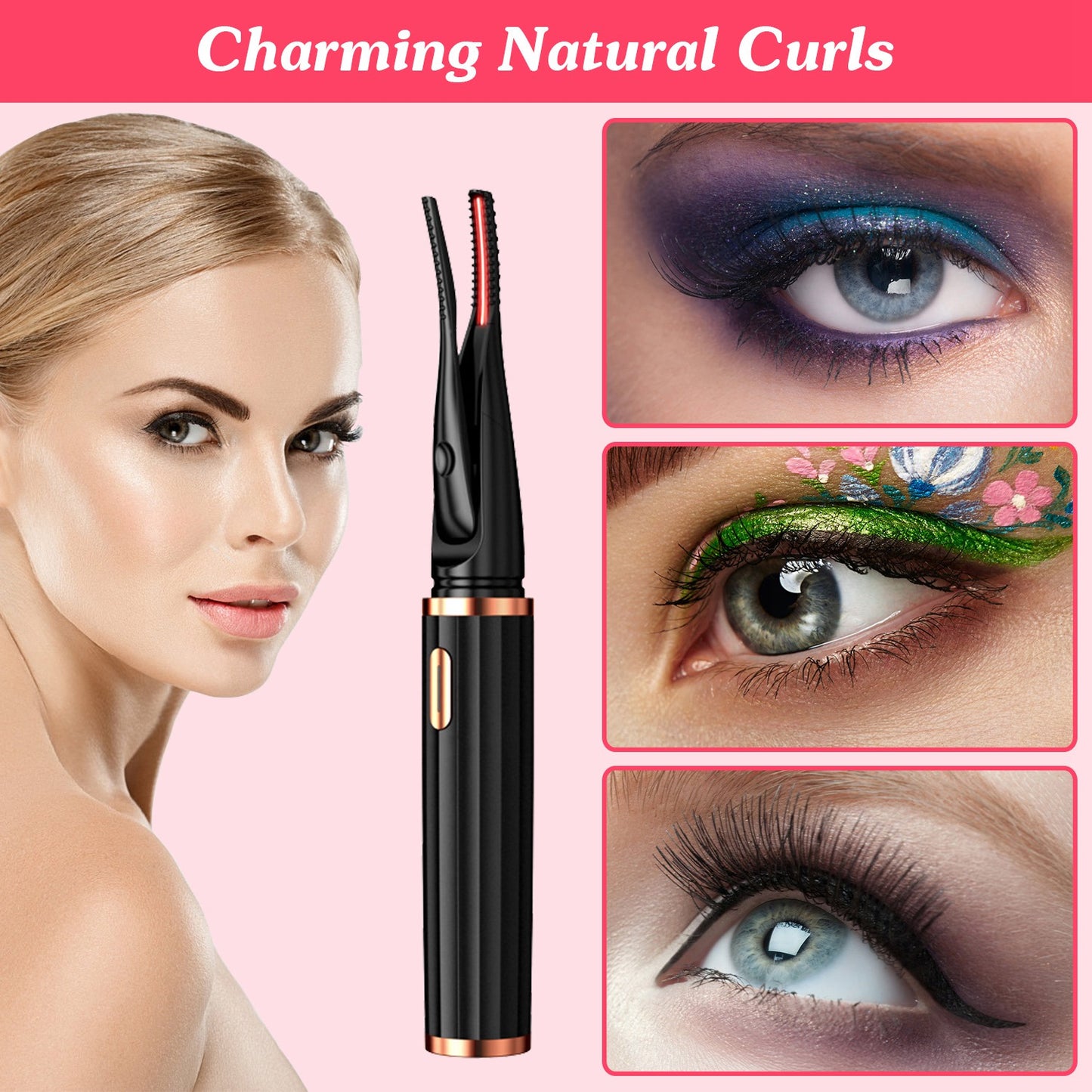 Heated Eyelash Curler for Natural Lift & Curl