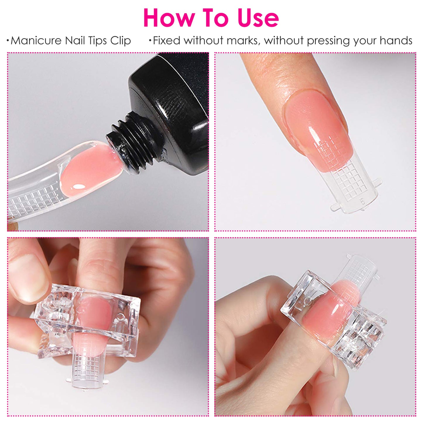 20Pcs Transparent Nail Tip Clips