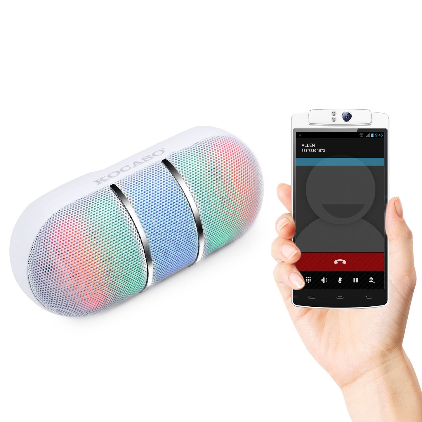 Portable Wireless Speaker with Rainbow LED Lights