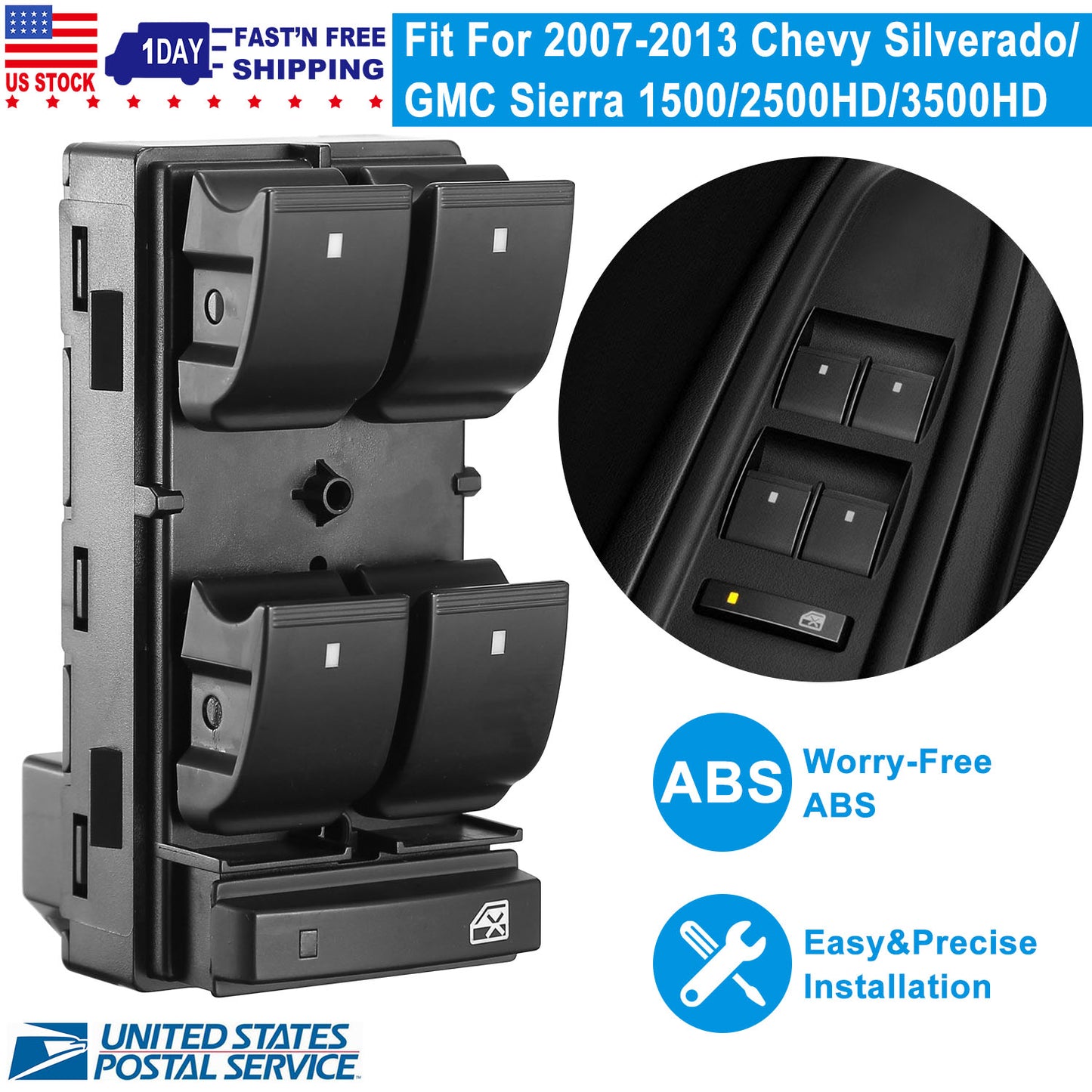 Master Power Window Switch for 2007-2013 Chevy Silverado GMC Sierra