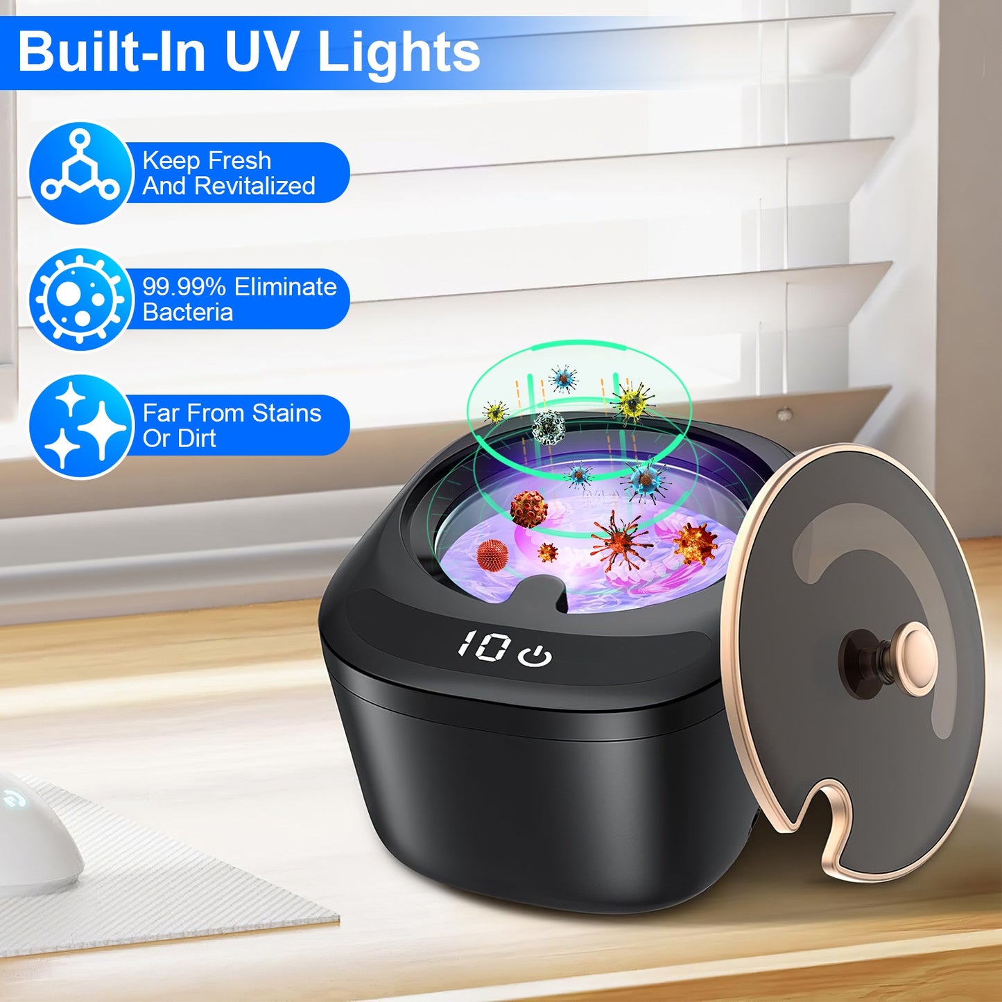 Dental Ultrasonic Cleaner with UV Light