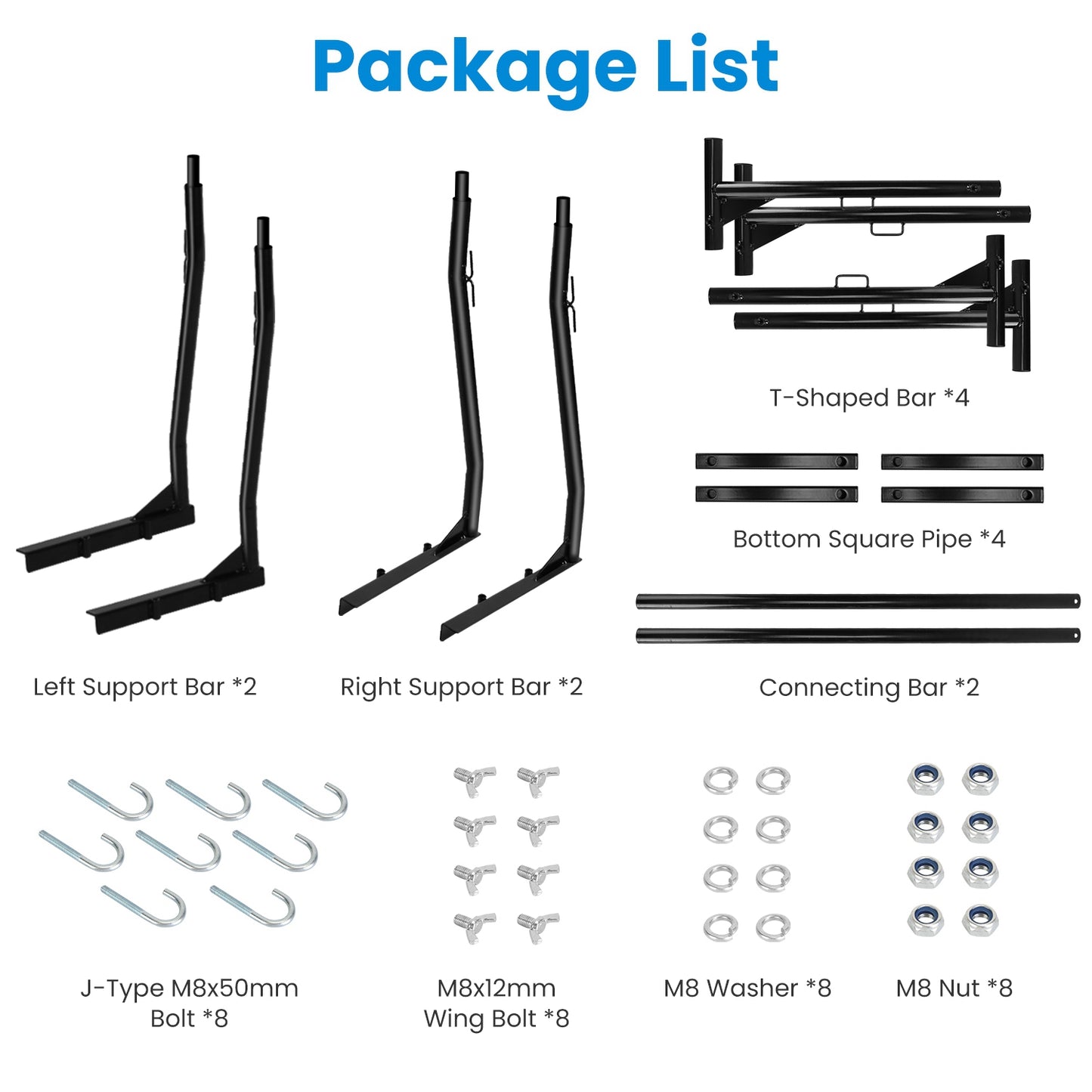 Extendable Truck Ladder Rack 800lbs Capacity No-Drill Install