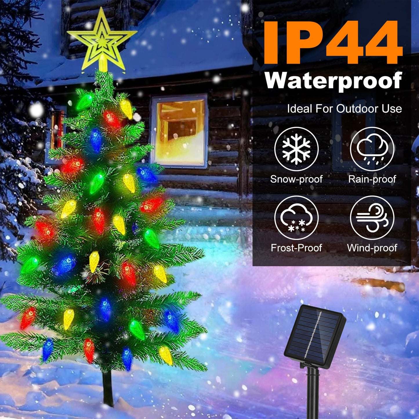 Solar Christmas Tree Pathway Lights with 100 LED & 8 Modes