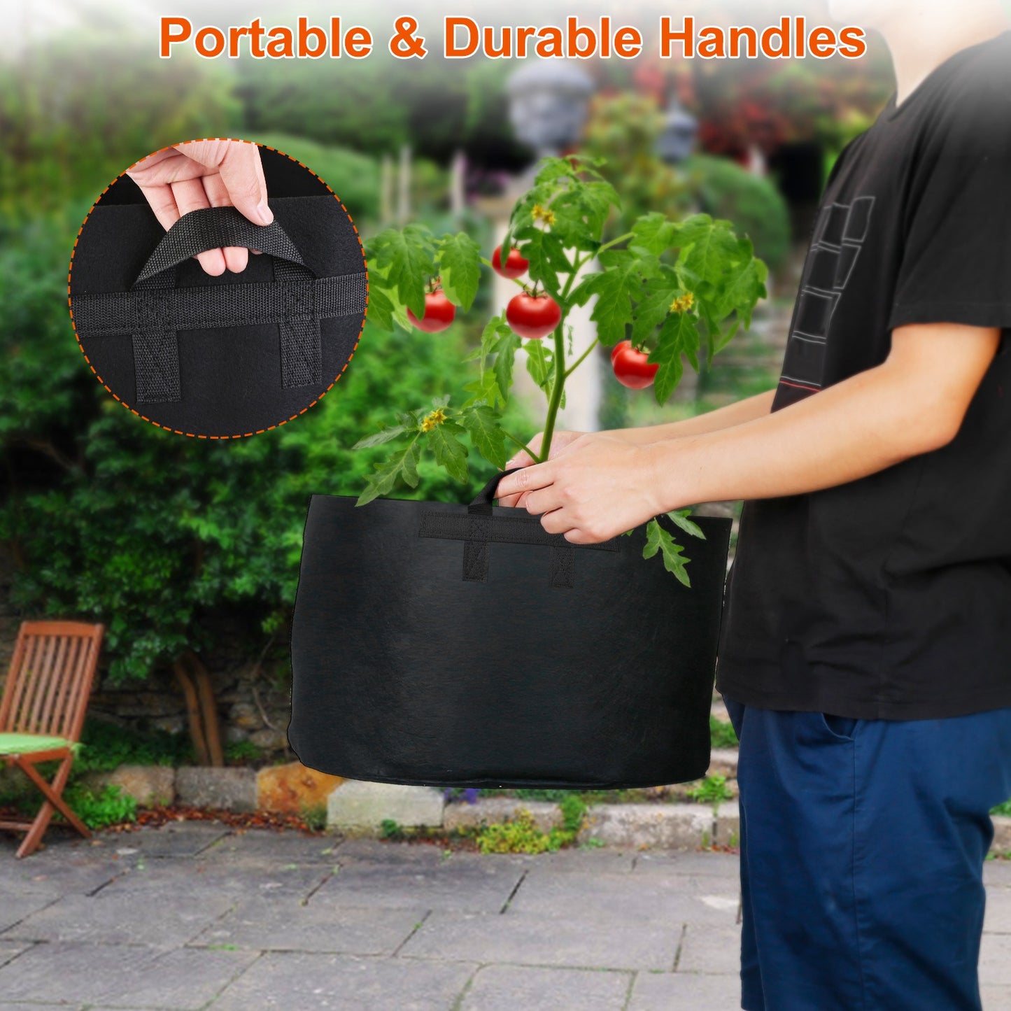 Plant Grow Bags 10 Gallon - 3 Pack Fabric Planter Pots