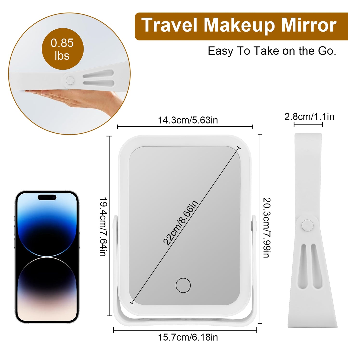Rechargeable 10X Mirror with Lights