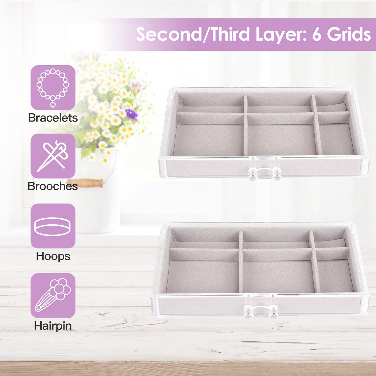 Clear Acrylic Jewelry Box Organizer