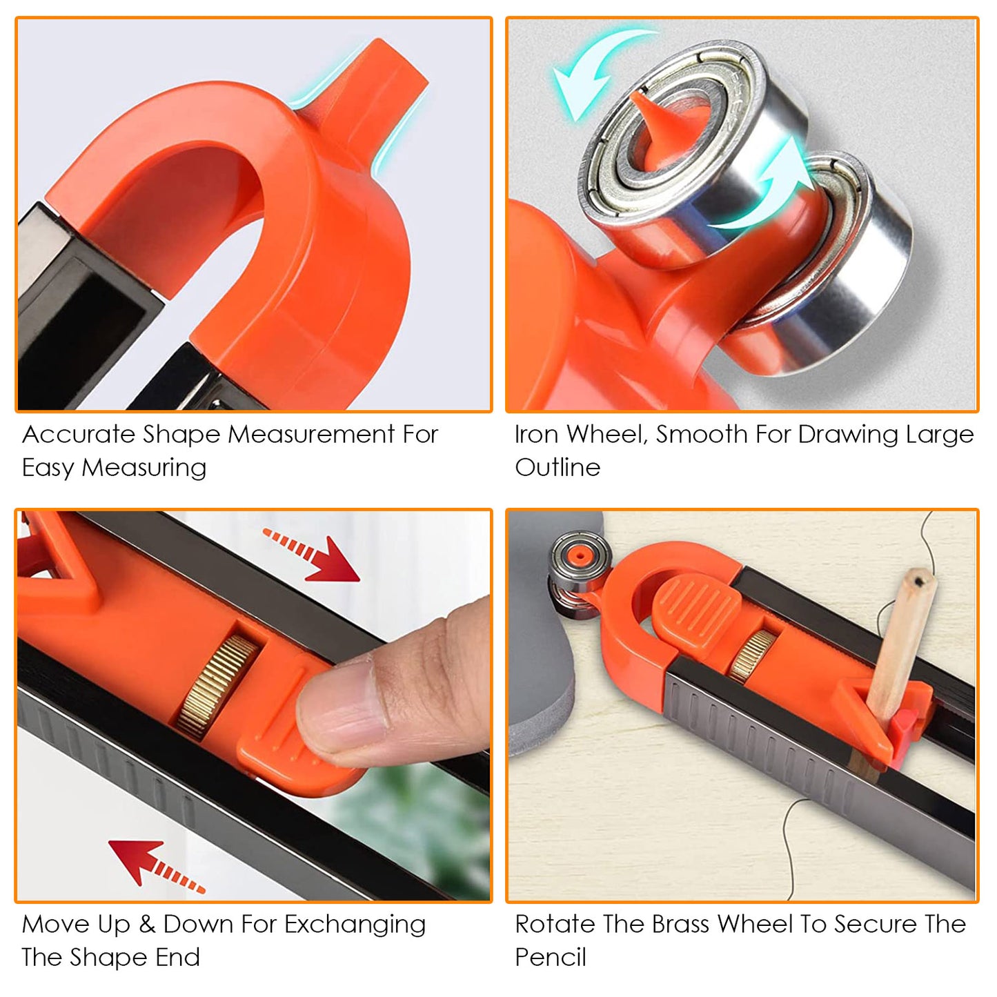 Contour Gauge with Lock for Precise Shape Duplication