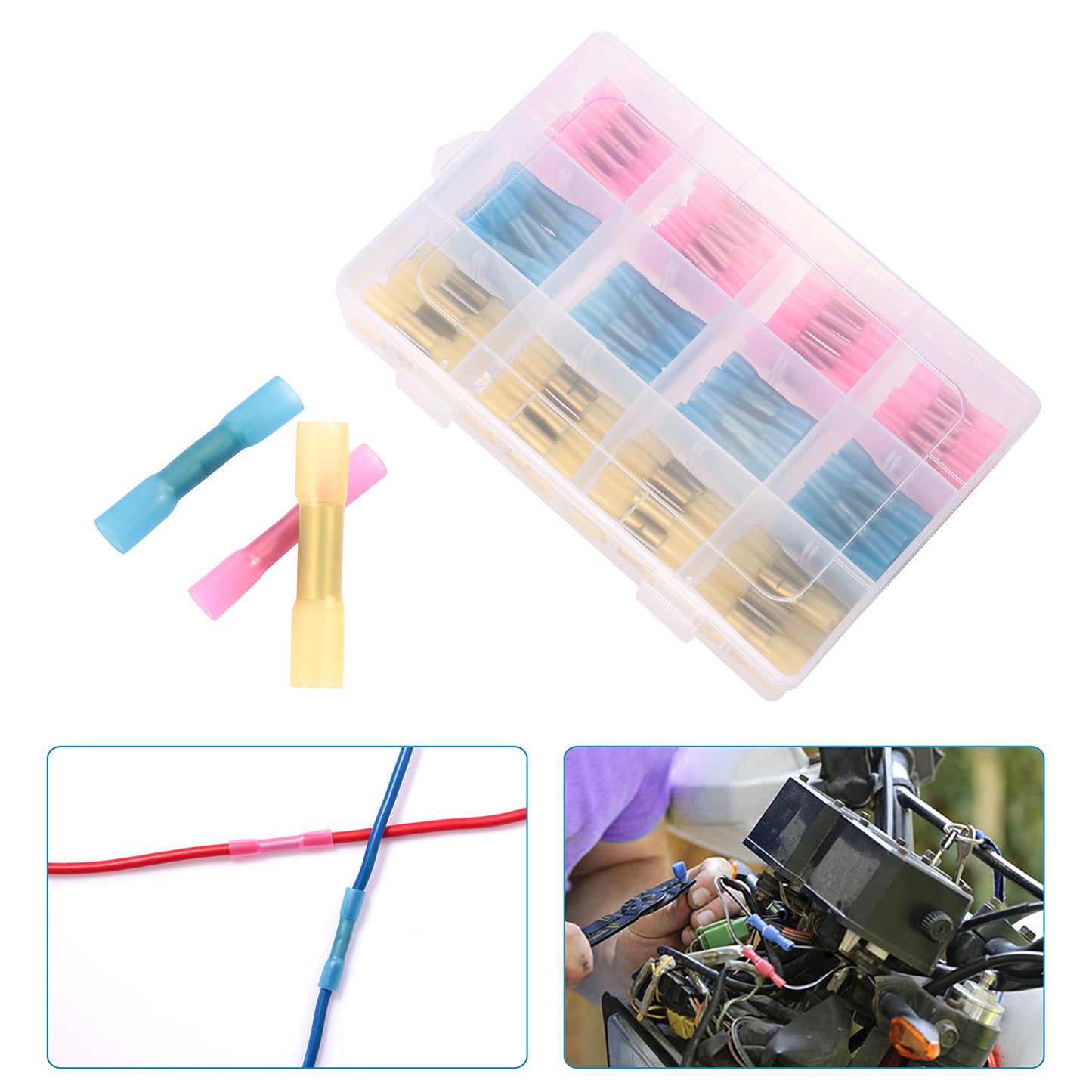 Heat Shrink Butt Connectors 125-Piece Waterproof Wire Kit