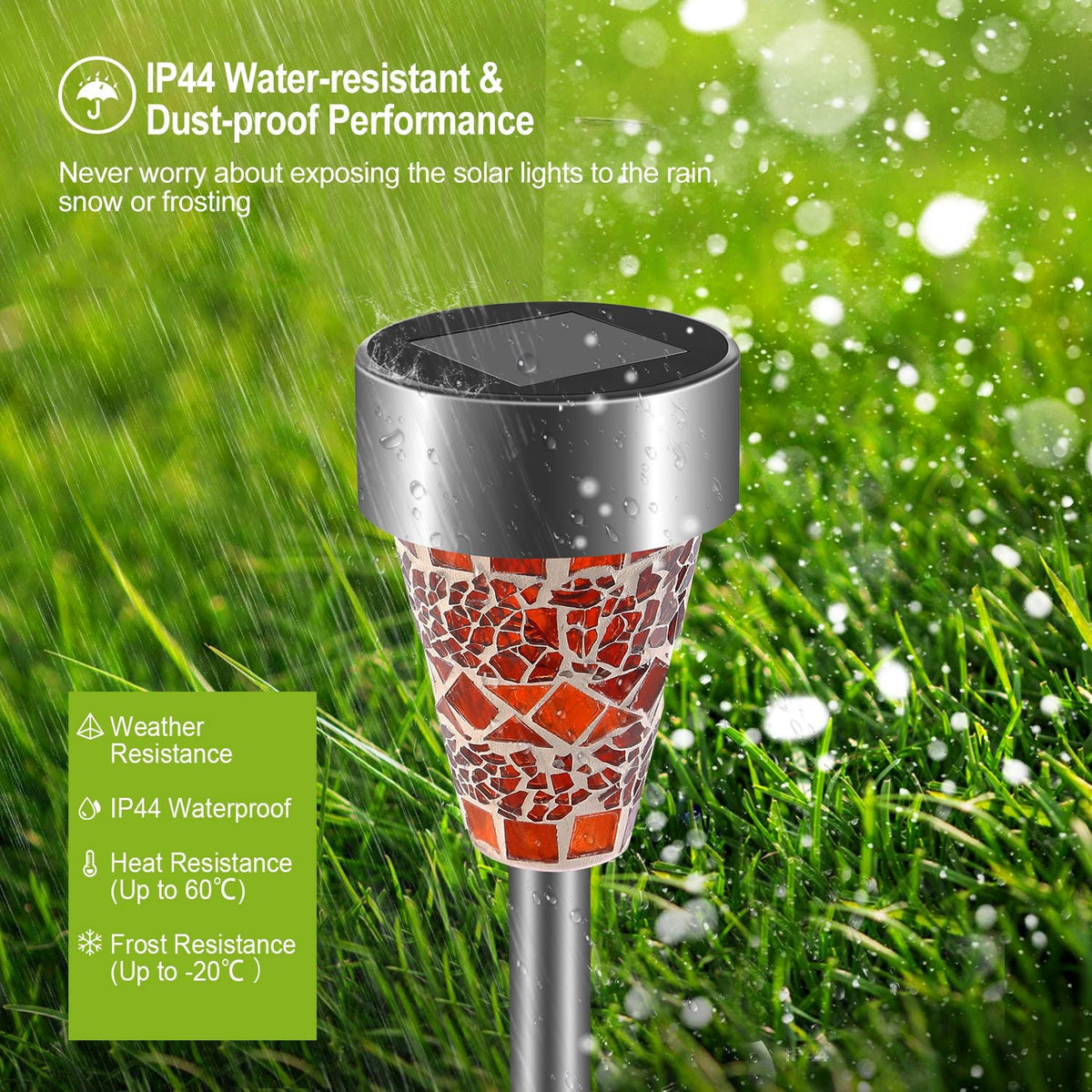 6-Pack Solar Garden Lights – Outdoor Pathway with 8-Hour Runtime