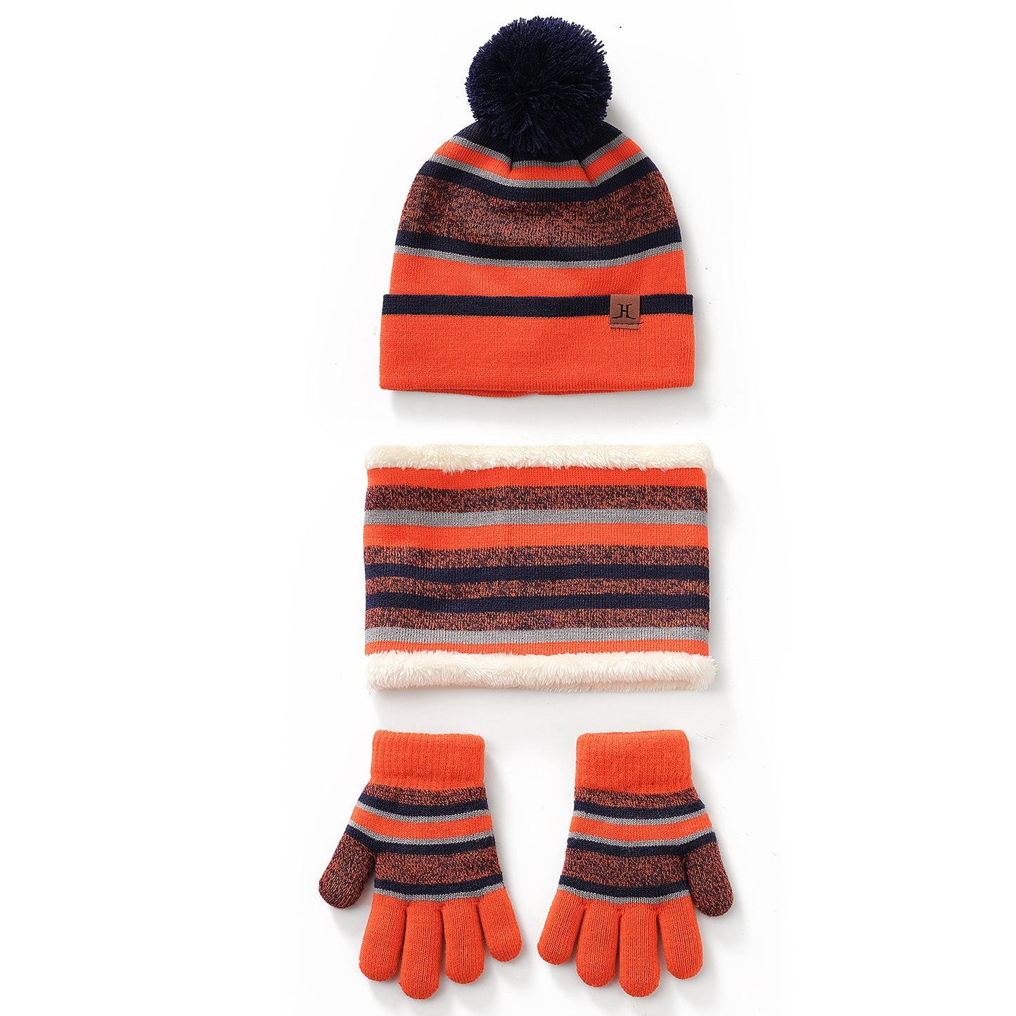 Kids Winter Warm Knitted Hat Scarf Gloves Set