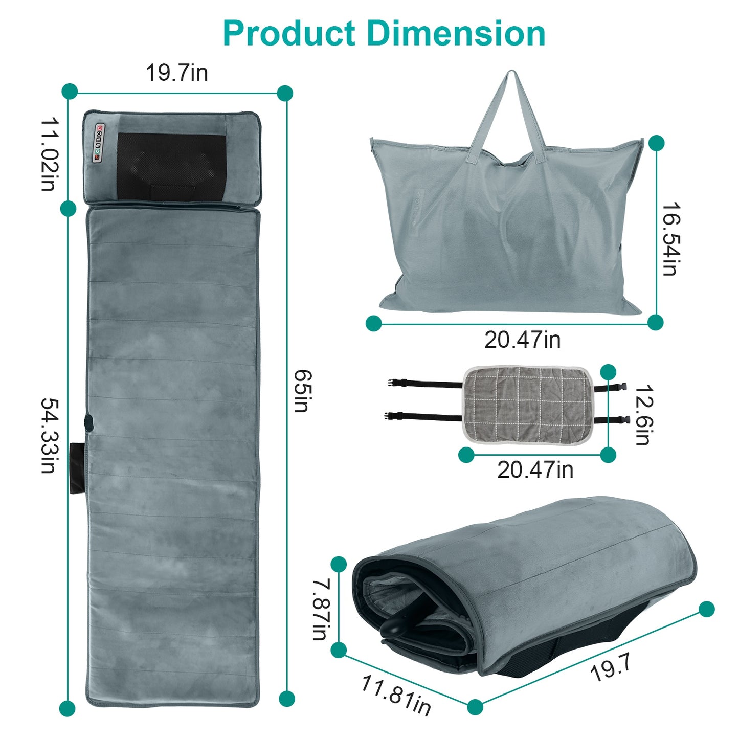 Full Body Electric Massage Mat with Heat Vibration