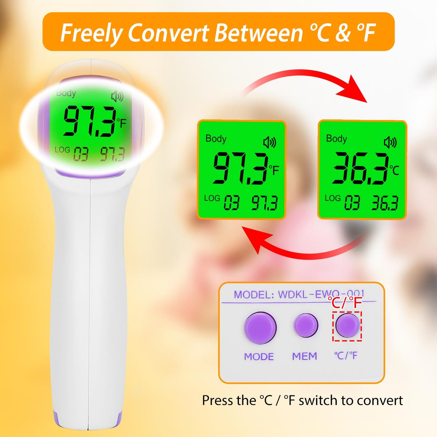 Digital Infrared Thermometer Non-contact Forehead